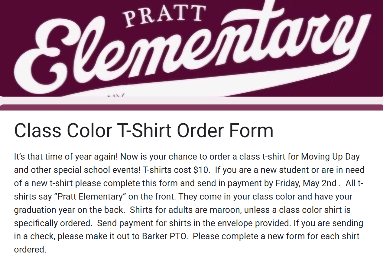 Moving Up Day Shirt Order